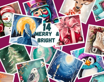 Vorgezeichnete Umriss Leinwand DIY Winter gemalt Bundle / Sofort Download / DIY Leinwand/Party / Paint Kit / PNG digital download/Painting Party/Erwachsene