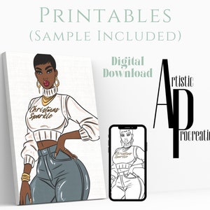 Digital Download/ Pre Drawn Outline Canvas Image/ Christmas/ DIY Canvas/ Party/ Paint Kit/ PNG/ paint party/ Adults/ Teens