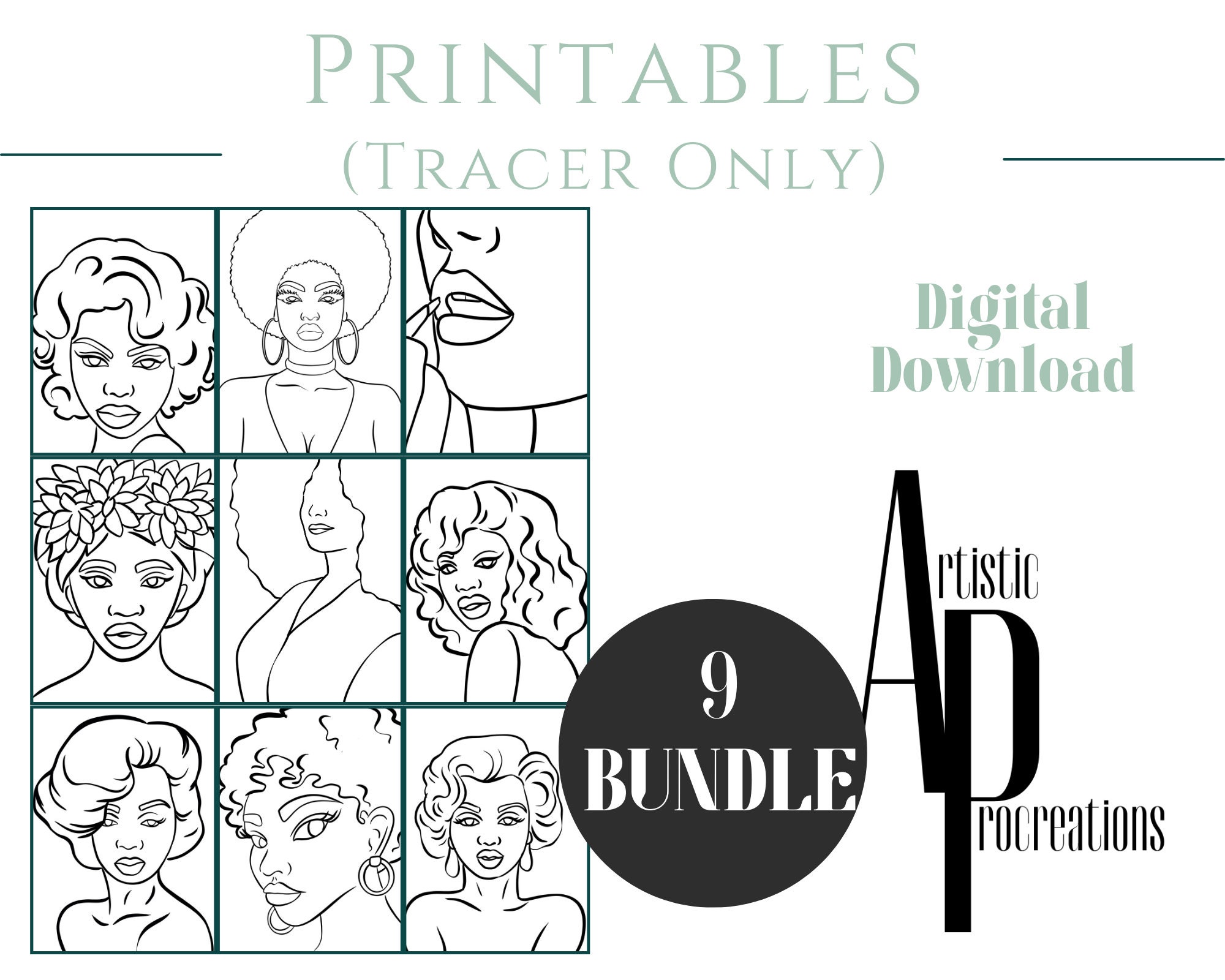 Pre Drawn Outline Canvas DIY Bundle/ Instant Download/ DIY Canvas ...