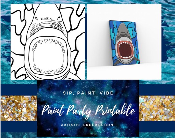 Pre-sketched Baby Shark Canvas OUTLINE ONLY Pre-sketched Baby Shark Canvas OUTLINE ONLY