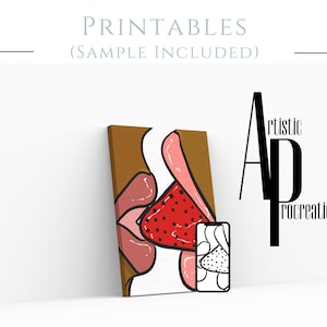Canvas Printable/ Pre Drawn Outline Canvas Take a Bite/ DIY Canvas/ Party/ Paint Kit/ PNG/ paint party/ Adults/ Teens
