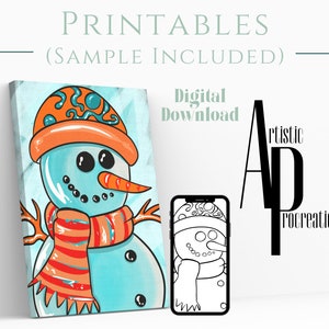Digital Download/ Pre Drawn Outline Canvas Image/ Christmas/ DIY Canvas/ Party/ Paint Kit/ PNG/ paint party/ Adults/ Teens