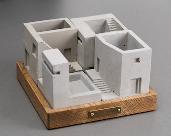 Beton Haus Schreibtisch Ordnung, Büro und Schreibtisch Dekor, Kleiner Schreibtisch Organisator, Schreibwaren Organisator, Geschenk für Architekten