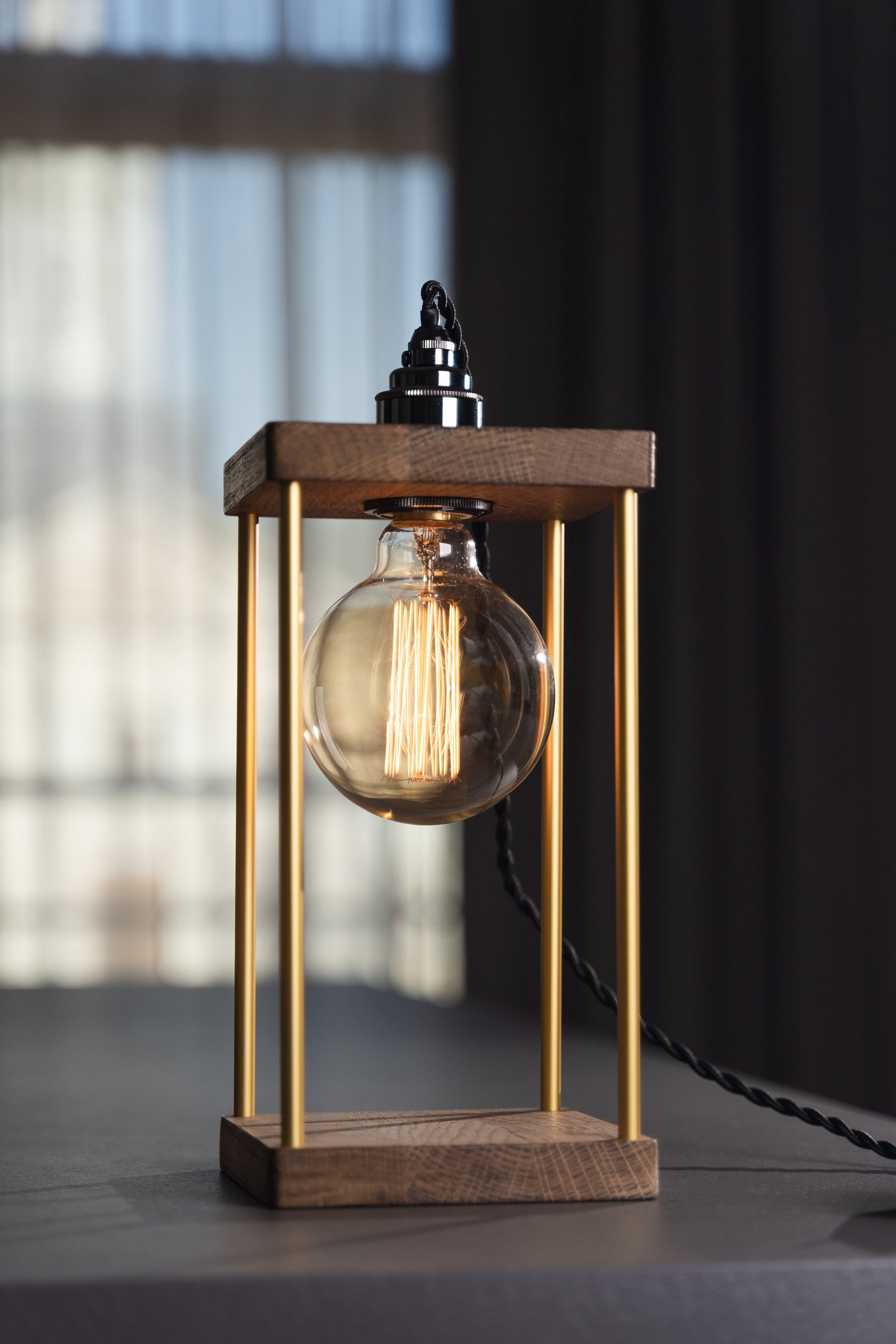 Minimalist Nightstand Lamp, Vintage Nightstand Lamp, Industrial