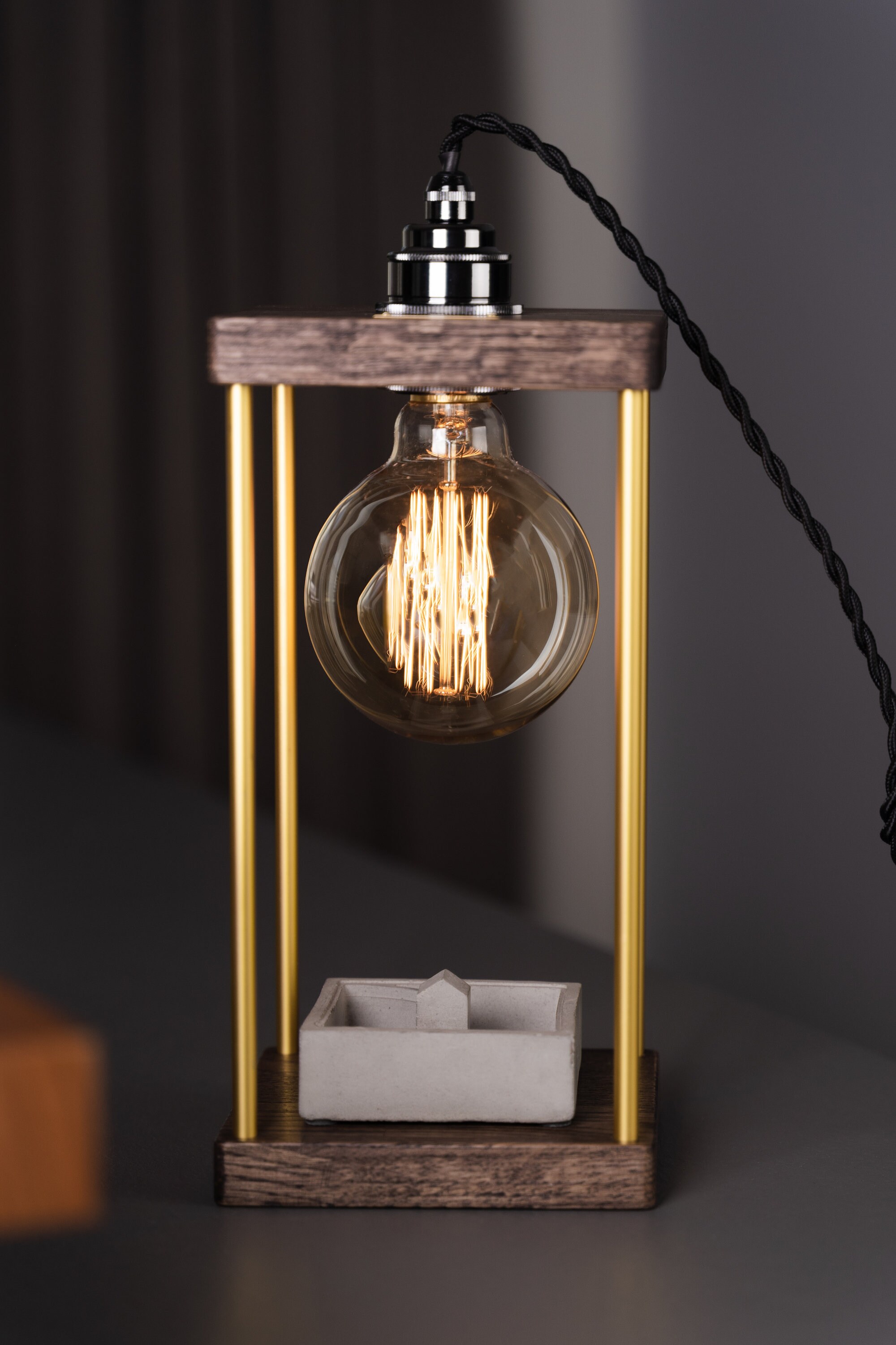 Minimalist Nightstand Lamp, Vintage Nightstand Lamp, Industrial