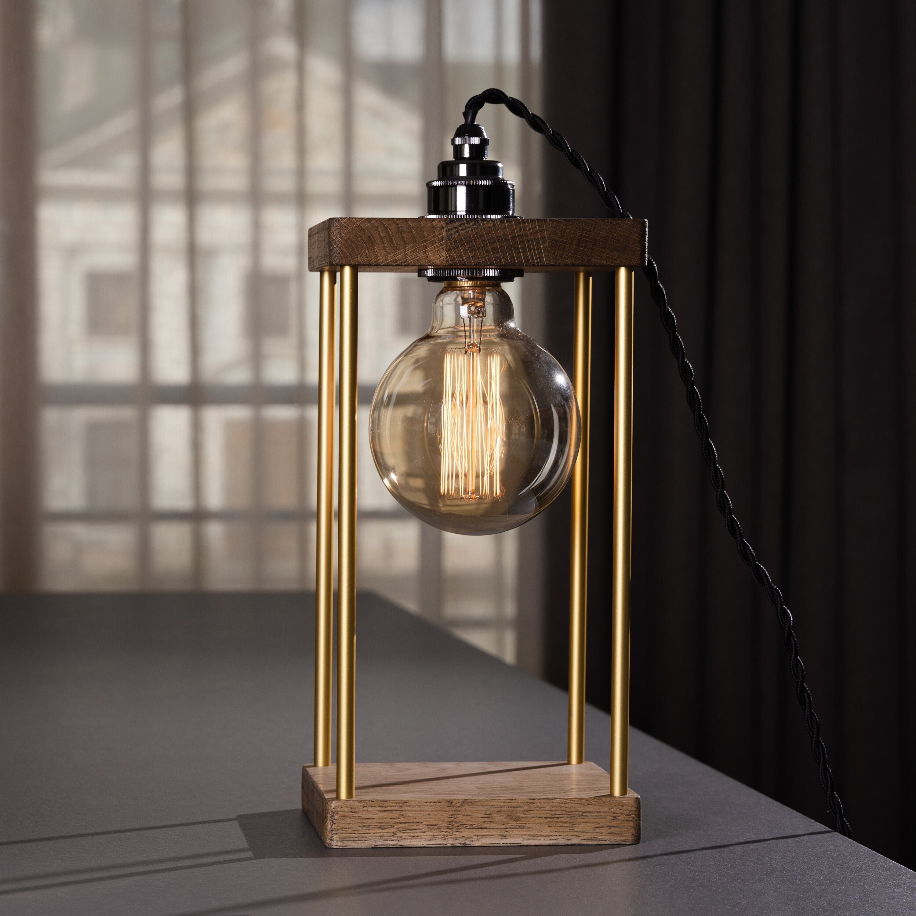 Minimalist Nightstand Lamp, Vintage Nightstand Lamp, Industrial