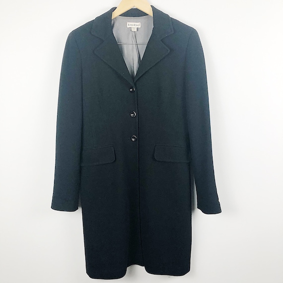 Vintage 1980s Bebe black trench coat