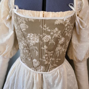 Taupe Beige Floral Corset Top