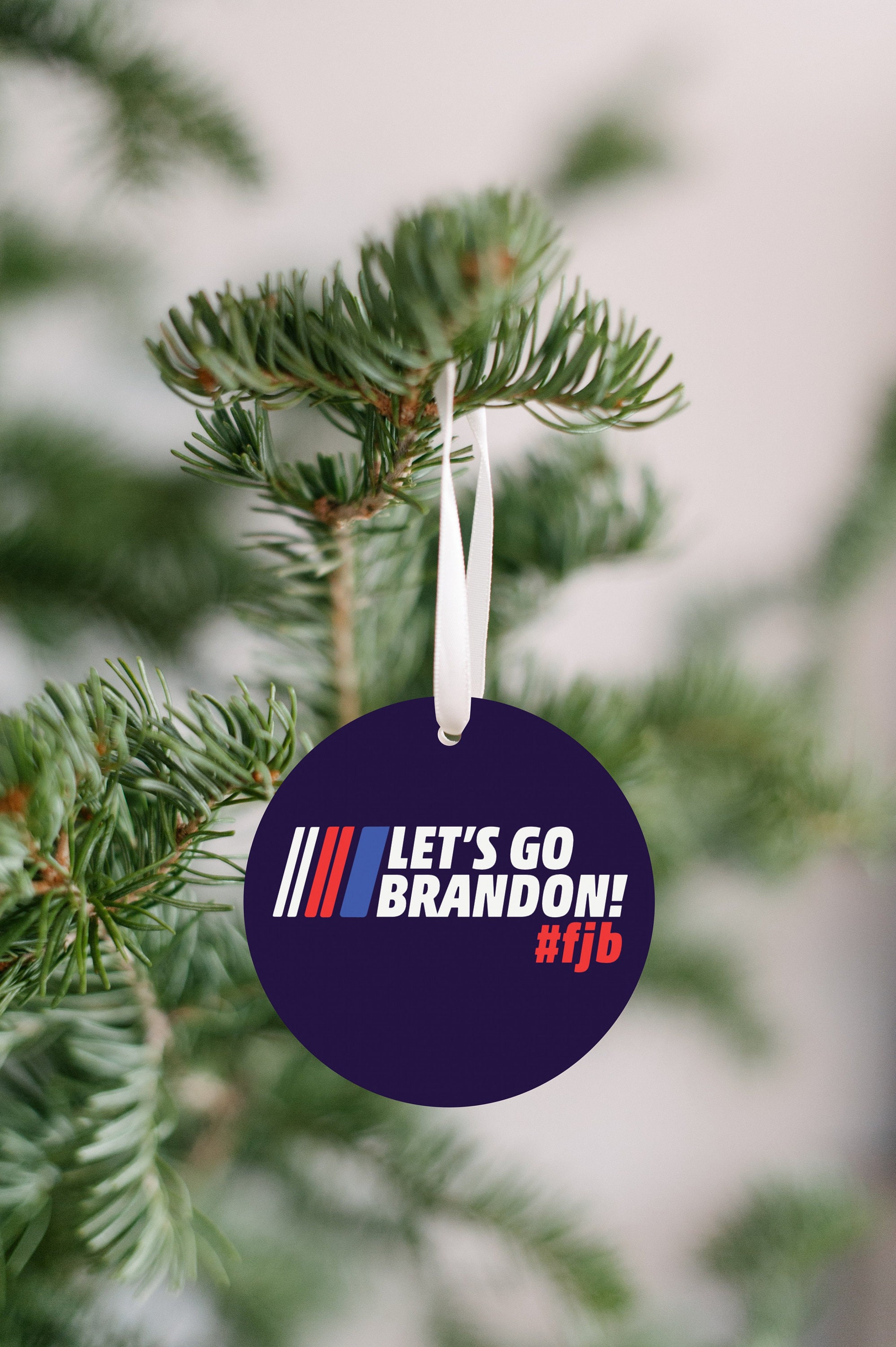 Funny Biden Let's Go Brandon FJB 2021 Christmas Patriotic Ornament