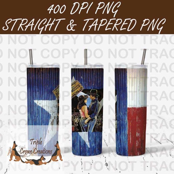 Urban Cowboy Bud & Sissy Texas Barn Background Inspired 20 ounce Sublimation Tumbler Design -  DIGITAL DOWNLOAD ONLY!