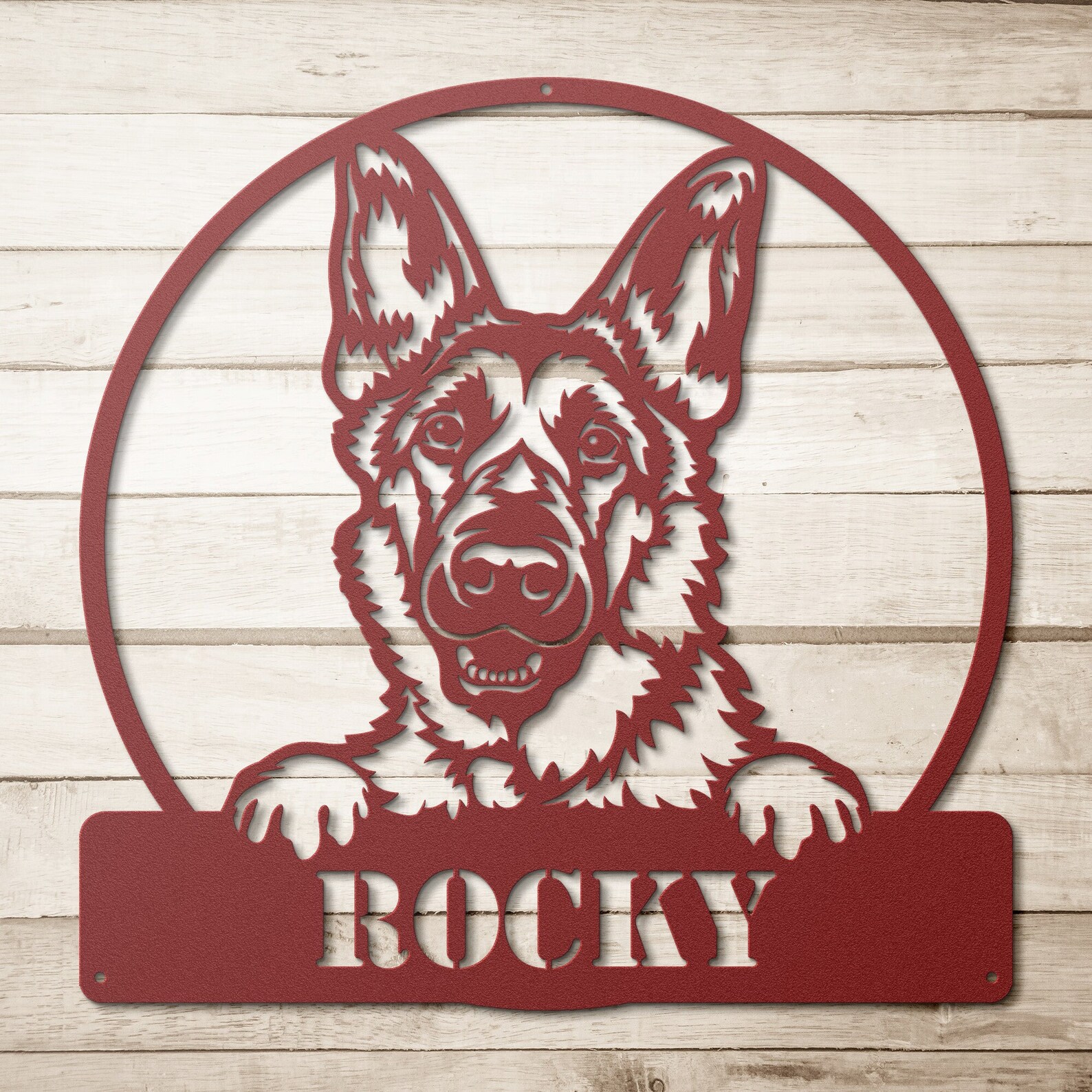 Personalized Peeking German Shepherd Metal Art/custom Metal Etsy