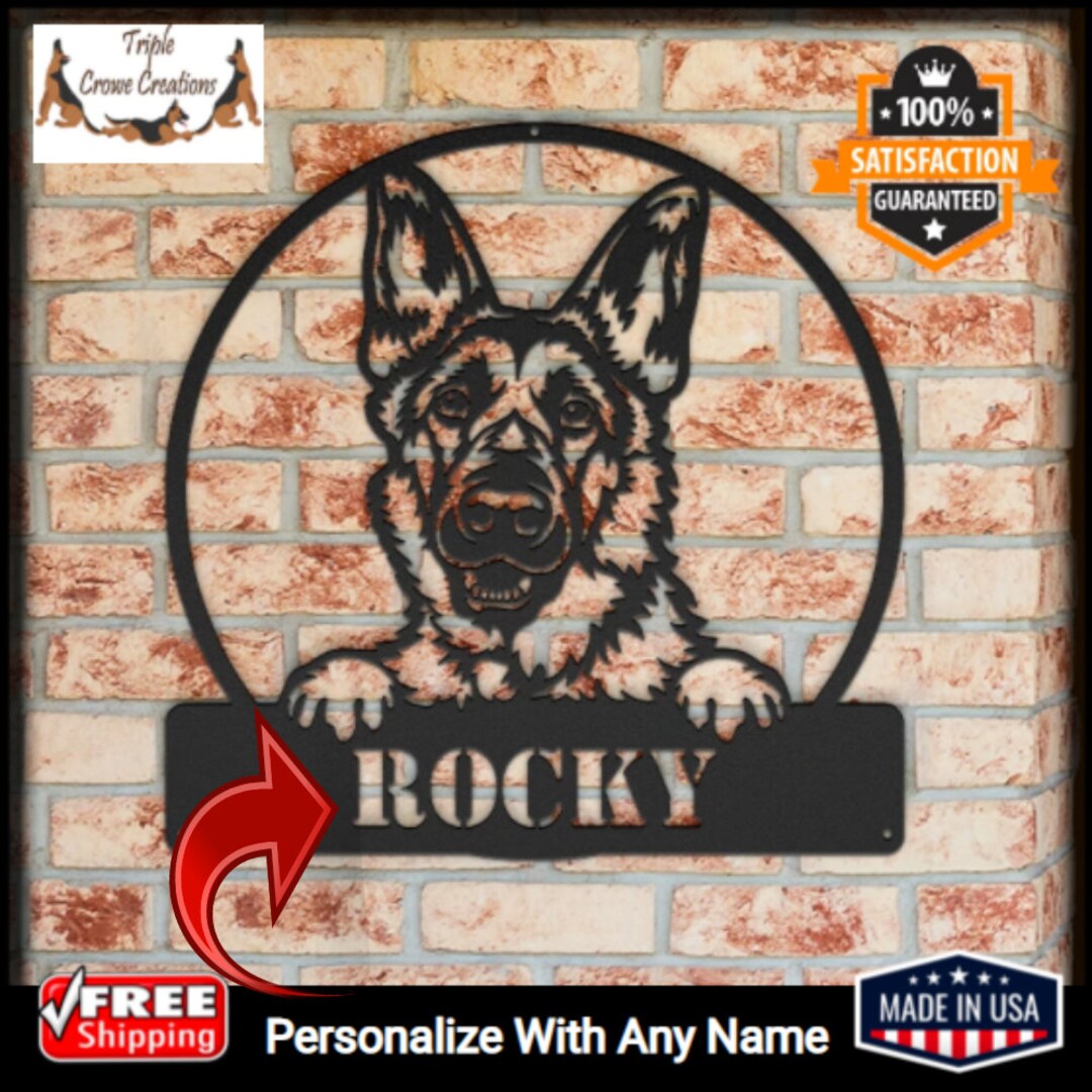 Personalized Peeking German Shepherd Metal Art/custom Metal Dog Sign