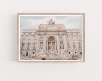 Trevi-Brunnen-Fotografie, Rom Italien, italienische Renaissance, Reisefotodruck, Wandkunst klassische Architektur Poster, digitaler Download
