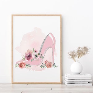 Fashion Print, Pink Stilettos, Fashion Wall Art, Pink Shoe Wall Art, Pink High Heels, Runway Luxury Fashion Print Poster, Digital Download