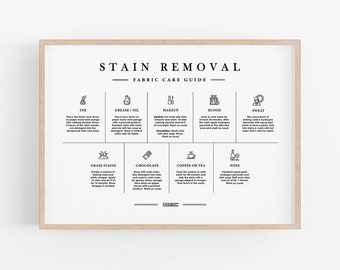Laundry Sign, Laundry Stain Removal Guide, Laundry Room Art, Laundry Printable Care Guide, Laundry Wall Decor, Landscape, Digital Download