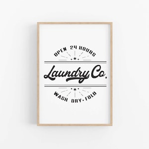 Laundry Room Sign | Retro Laundry Art | Laundry Print Wall Art | Vintage Mid Century Sign | Digital Print Poster | Instant Digital Download