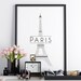 Paris Print, Black and White Word Poster, Effiel Tower, Printable Wall ...