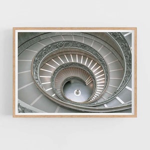 Vatican Spiral Staircase, Wall Art Classical Architecture Poster, Rome Italy Photography, Roma Bramante Staircase, Italian, Digital Download