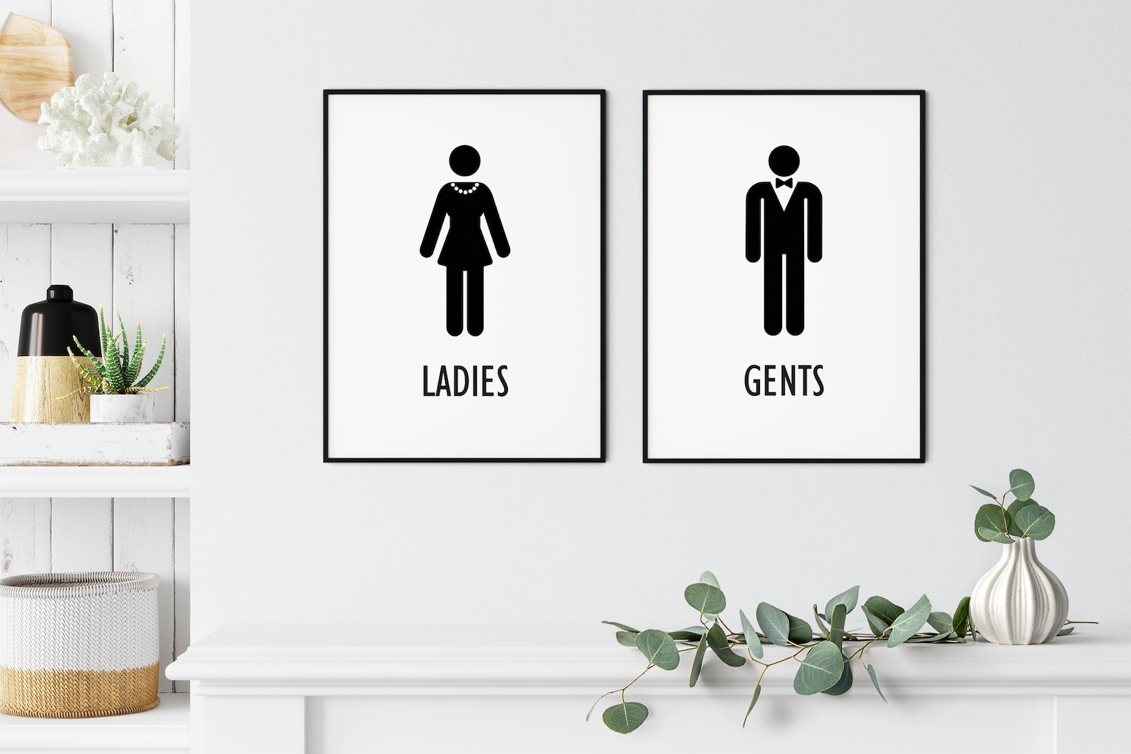 Ladies and Gents Restroom Sign Bathroom art Bathroom Decor | Etsy