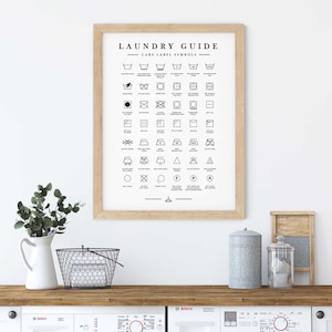 Laundry Print, Laundry Room Symbols, Laundry Printable Art, Care Label ...