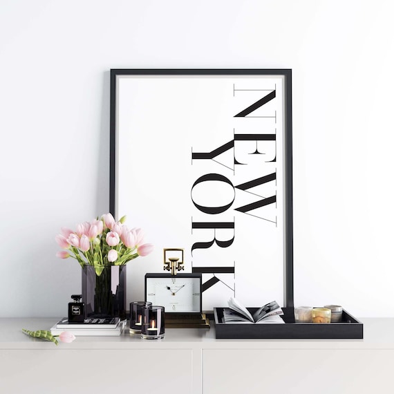 New York Sign | City Word Poster | Fashion NYC Poster | Printable Wall Art | Travel Wall Decor | Printable Art | Instant Digital Download