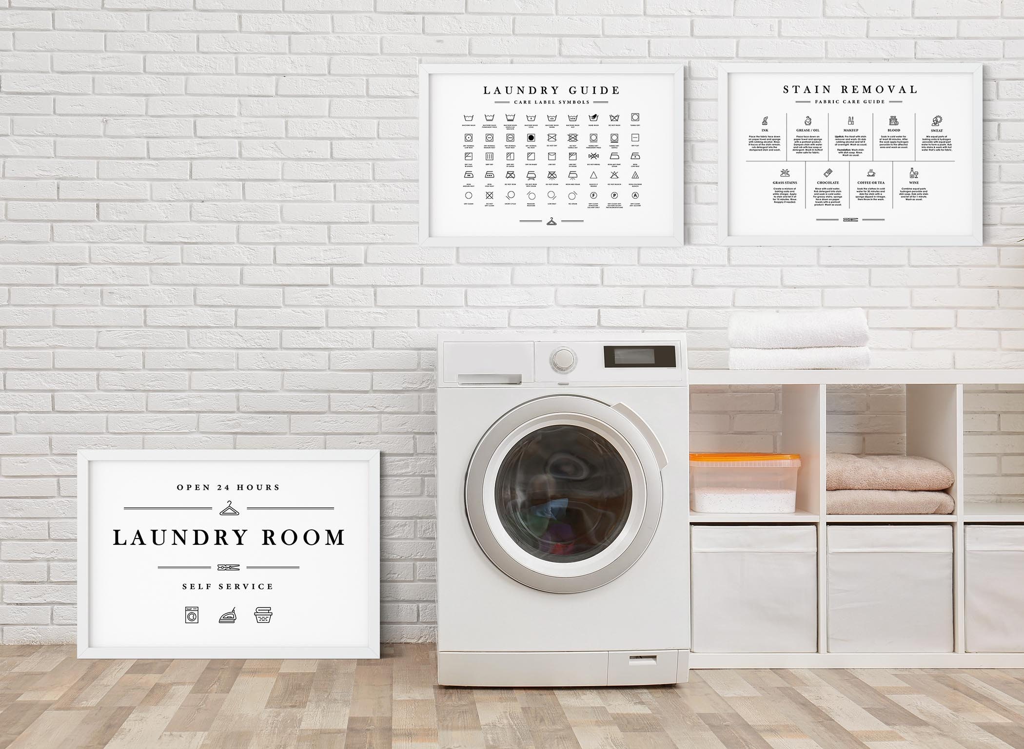 Laundry Room Sign 3pc Print Set, Laundry Printable, Laundry Room Wall ...