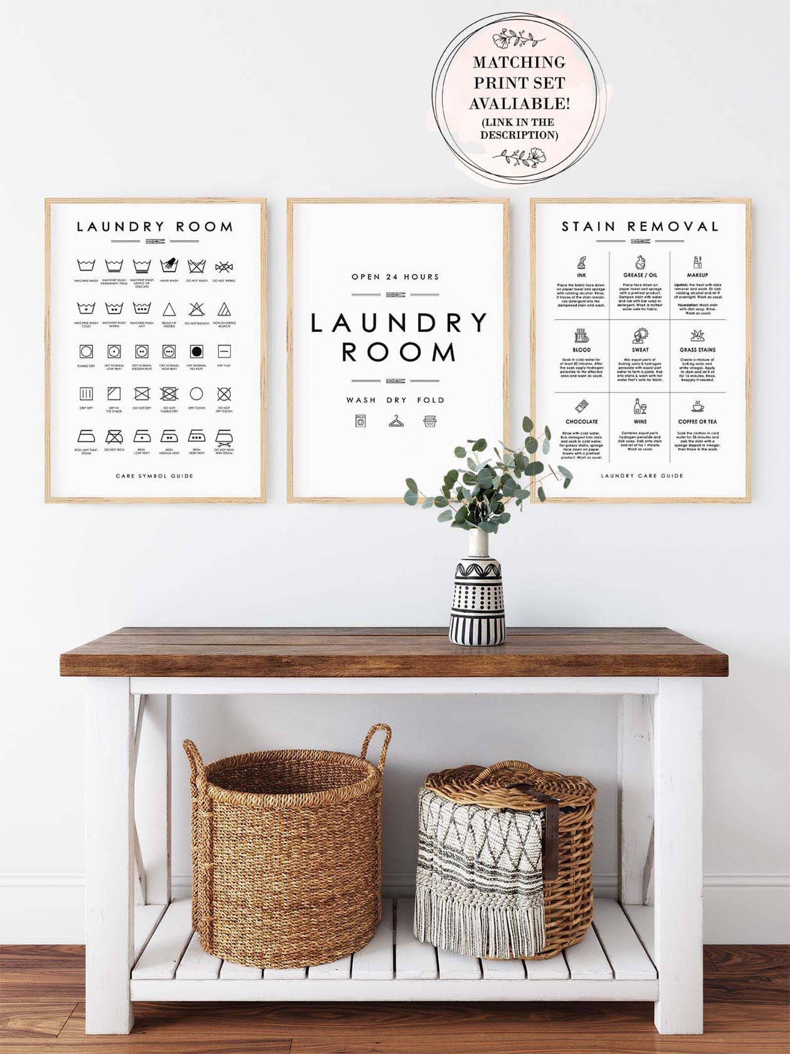 Laundry Room Sign, Laundry Printable Art, Minimalist, Laundry Wall ...