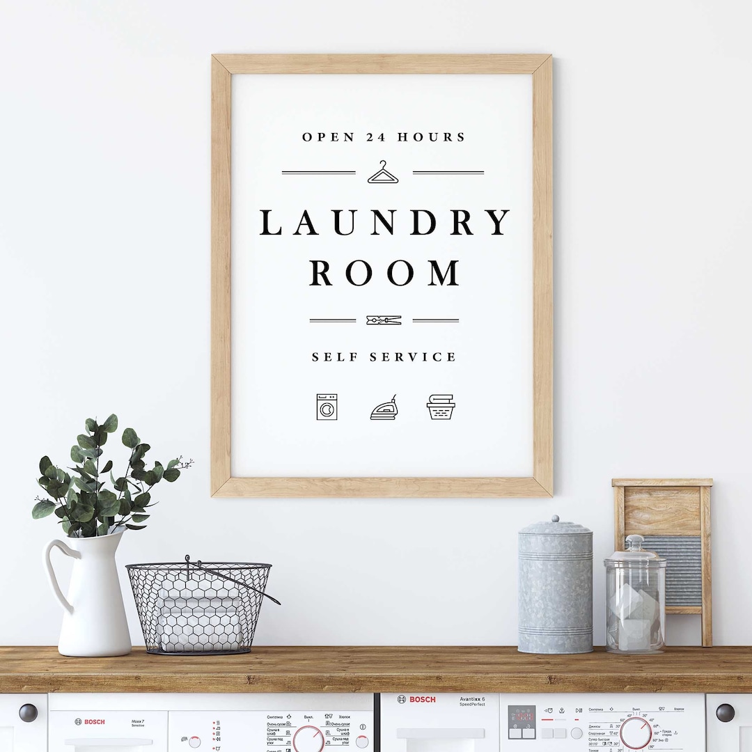 Laundry Sign, Laundry Printable Art, Laundry Print, Laundry Room Decor ...