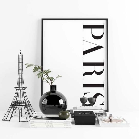 Paris Sign, City Word Poster, Fashion Paris Poster, Printable Wall Art, Paris Text, Typography Wall Decor, Printable Art, Digital Download