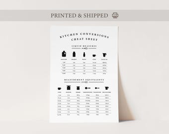 Poster con tabella di conversione per la cucina, stampa delle misure per la cucina, stampa delle misure per la cottura, tabella di cucina, guida alla cucina, tabella di conversione per la cottura al forno