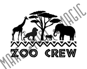 Zoo Crew PNG SVG, Animals, Animal Kingdom, Sublimation, Family Zoo, Family Vacation, Matching, School Field Trip, Class, Teacher, Cricut cut