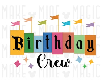 Birthday Crew Png pdf, Happy Birthday png, Family Vacation, Magical Kingdom, Family Matching, HTV print files, Sublimation, Disneyland png