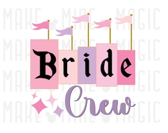 Équipage de la mariée png pdf, mariage magique, future mariée, voyage entre célibataires, équipe de la mariée, Disneytrip, Disneyland, Disneyworld, fichier pour sublimation png thumbnail