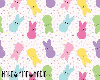 Peeps Confetti Pastel Cute Spring Bunny Easter Seamless Repeating Pattern Sublimation Fabric Paper File, Background PNG JPEG PDF, Trendy