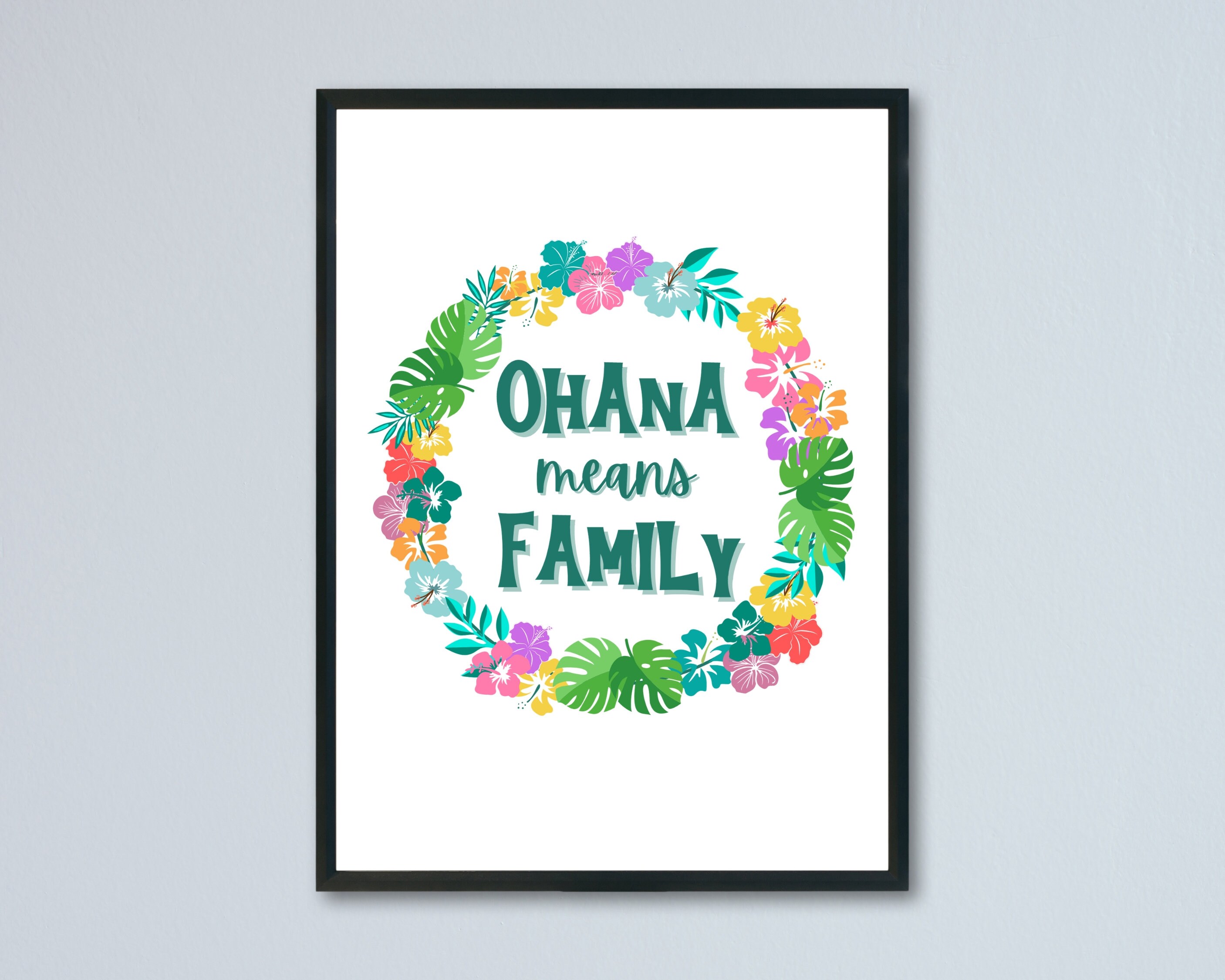 Ohana Means Family Wall Art Ohana Stitch Inspired Home Decor Etsy