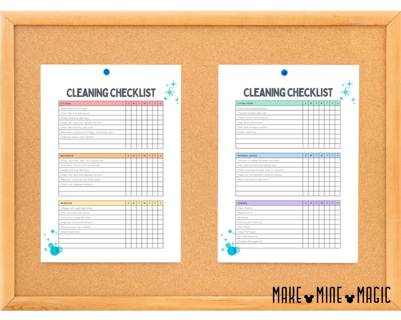 Two Different Checklists Cleaning Schedule, Editable Cleaning Checklist, Cleaning Planner ...