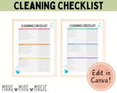 Cleaning Schedule, Editable Cleaning Checklist, Cleaning Planner, Cleaning Routine, Weekly Cleaning Schedule, House Chore List, Printable
