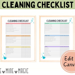 Cleaning Schedule, Editable Cleaning Checklist, Cleaning Planner, Cleaning Routine, Weekly Cleaning Schedule, House Chore List, Printable