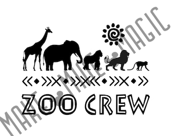 Zoo Crew PNG SVG, Animals, Animal Kingdom, Sublimation, Family Zoo, Family Vacation, Matching, School Field Trip, Class, Teacher, Cricut cut