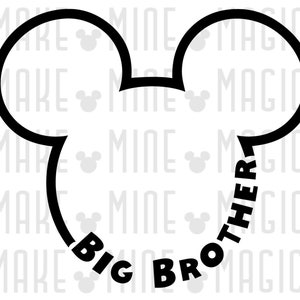Big Brother Mickey Head SVG PNG, design de contorno do mickey, disneyworld disneyland mickeymouse shirt design svg png