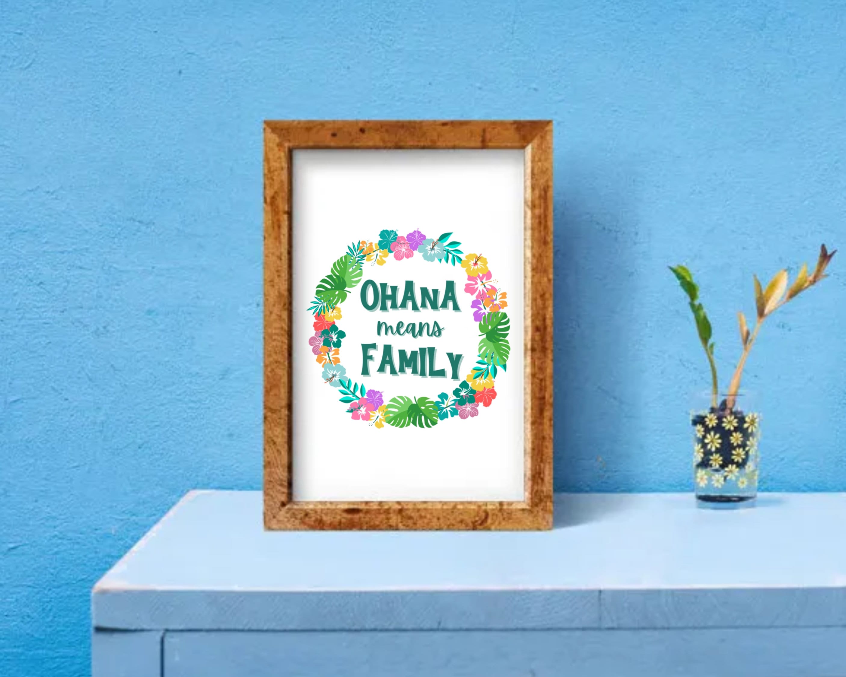 Ohana Means Family Wall Art Ohana Stitch Inspired Home Decor Etsy
