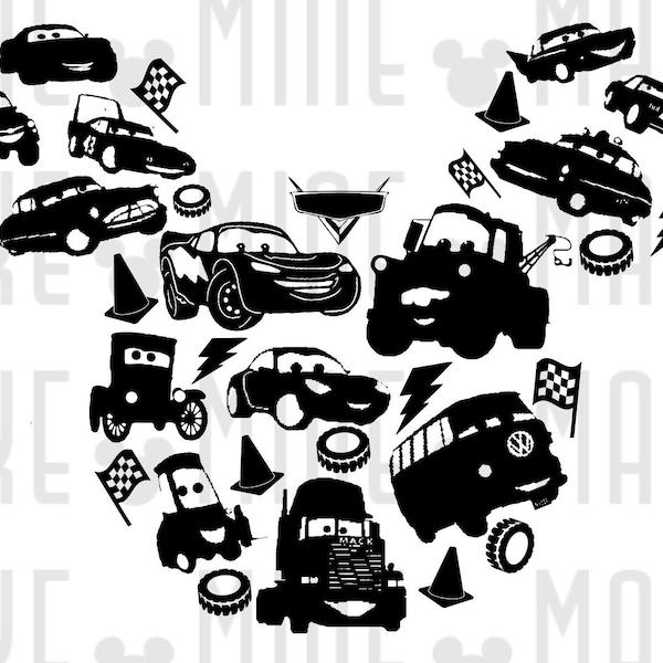 Cars Mouse Head SVG PNG Cricut Instant Download. Matching Family Shirts Designs. Vacation, Trip, getaway