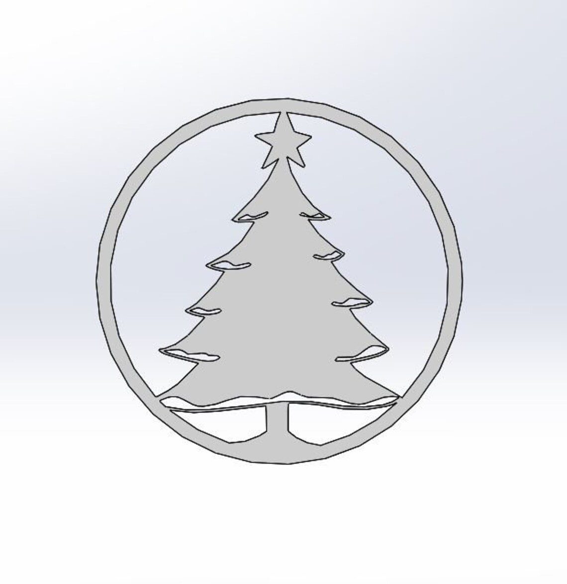 Christmas Tree Sign DXF Tree is Circle Ready to Cut Etsy