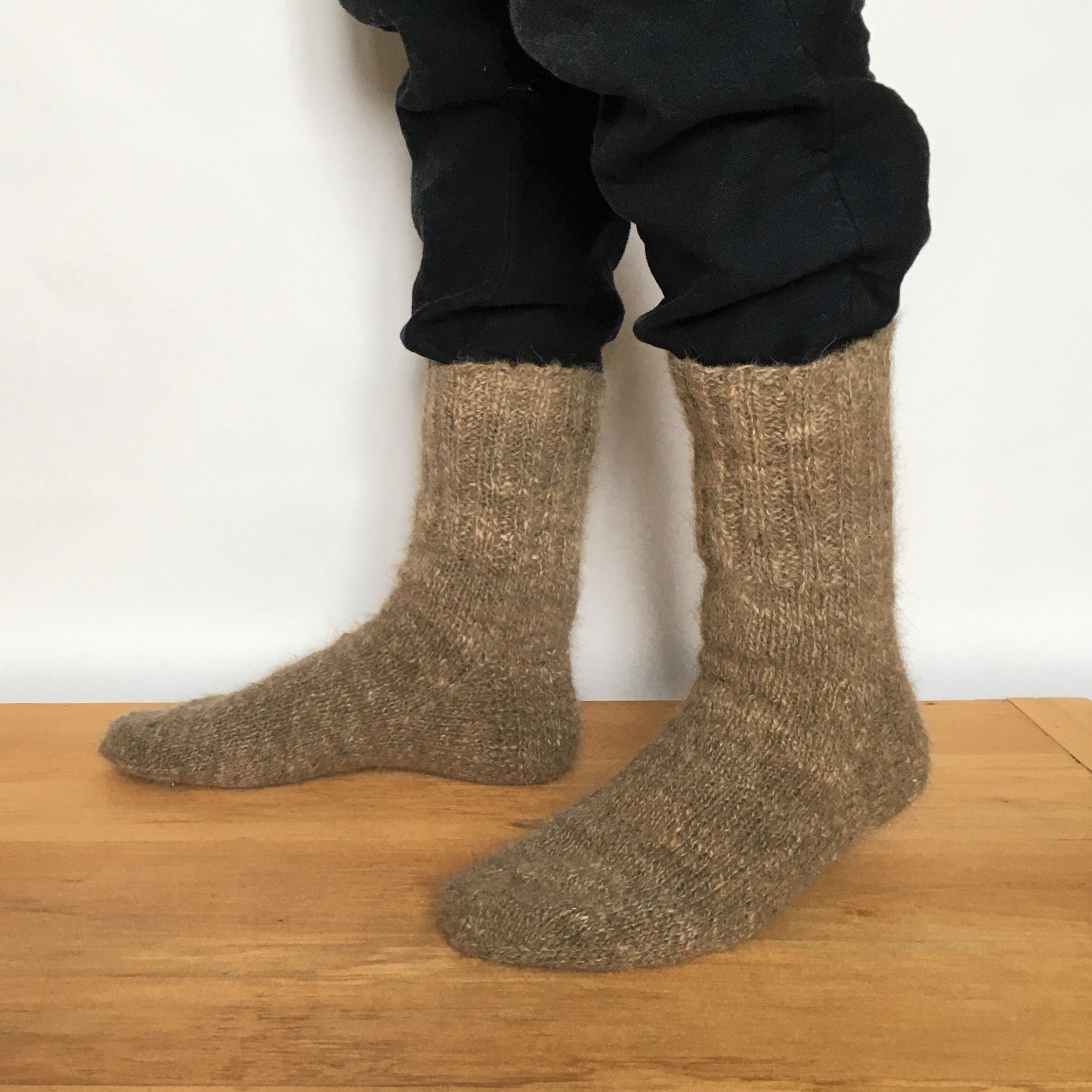 Undyed Dog hair socks Handknitted Thick High Wool Socks from Etsy