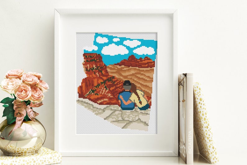 Arizona State Cross Stitch Pattern Grand Canyon Cross Stitch Etsy