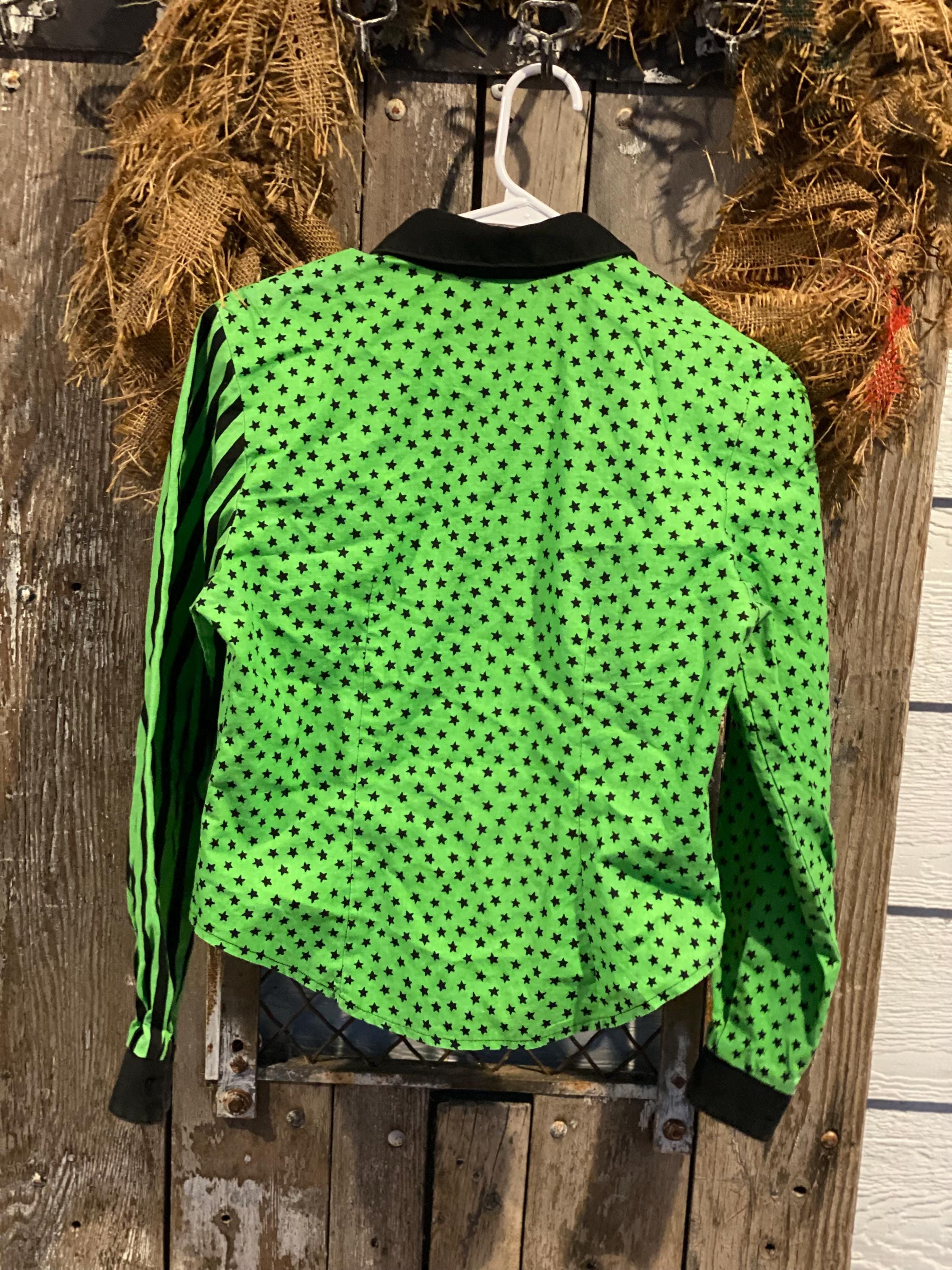Green western shirt and short set