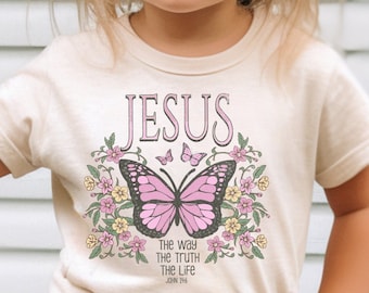Jesus Butterfly Shirt Design: Christian Girl PNG (Digital Download)