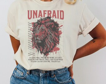 Unafraid Lion Shirt Design: Christian Sublimation (PNG Download)
