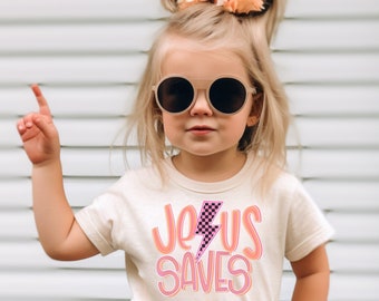 Jesus Saves Shirt Design PNG: Christian Digital Download