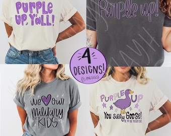 In April We Wear Purple Png Shirt Design Teacher Shirt Military Kid Purple Up Shirt Design no svg Month of the Military Child Support troops